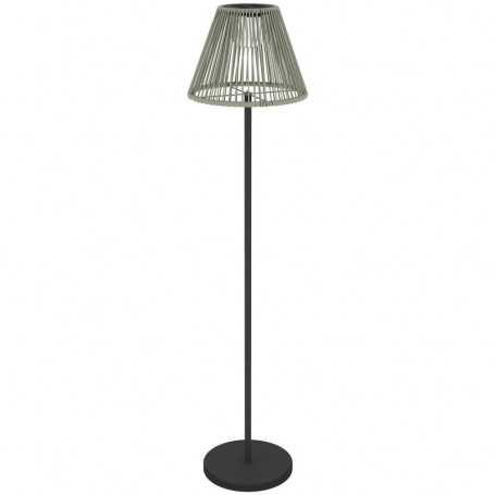 Solcell Golvlampa i Grå Rotting – Ø33 x 135 cm