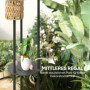 Solcell Golvlampa Trippel med Rotting & Hylla – Ø37 x 144 cm, IP44