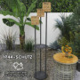 Solcell Golvlampa Trippel med Rotting & Hylla – Ø37 x 144 cm, IP44