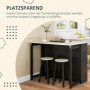 Köksö Set med 2 Barstolar, Fällbar Bordsskiva, förvaring 116 x 70 x 89,5 cm Svart / Ek