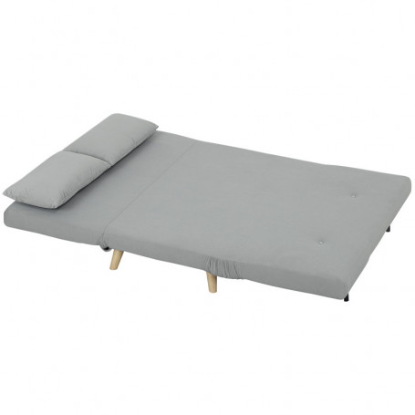 Bäddsoffa 2-sits med Kuddar Sammet Ljusgrå 130 x 78 x 79 cm
