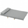 Bäddsoffa 2-sits med Kuddar Sammet Ljusgrå 130 x 78 x 79 cm
