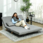 Bäddsoffa 2-sits med Kuddar Sammet Ljusgrå 130 x 78 x 79 cm