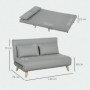 Bäddsoffa 2-sits med Kuddar Sammet Ljusgrå 130 x 78 x 79 cm