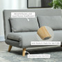 Bäddsoffa 2-sits med Kuddar Sammet Ljusgrå 130 x 78 x 79 cm