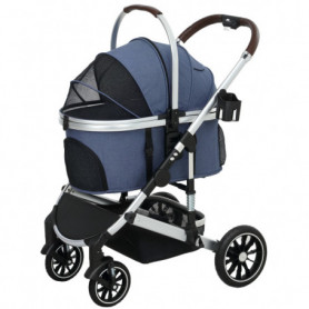 3-i-1 Katt- och Hundvagn, Bärsele och Bilstol för Flexibel Användni...