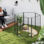 Flexibel Hundhage i Stål – 6 Hög Paneler med Dörr 100 cm (H)
