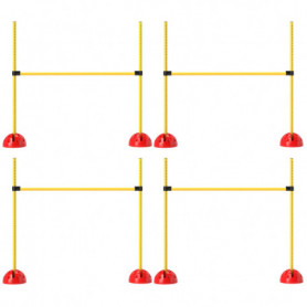 Hundagility Hinderset – 4 Justerbara Hopp med Fyllbara Baser & Bärv...