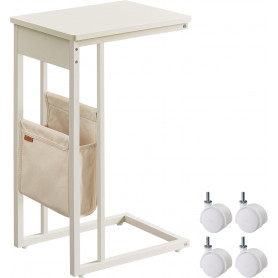 Sidobord C-format Justerbart 30×40×62 cm Svart Spånskiva/Stål Hjul ...