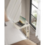 Justerbart Sidobord C-Formad med Hjul och Förvaringsficka – 30 × 40 × 62 cm