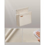 Justerbart Sidobord C-Formad med Hjul och Förvaringsficka – 30 × 40 × 62 cm