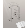 Justerbart Sidobord C-Formad med Hjul och Förvaringsficka – 30 × 40 × 62 cm