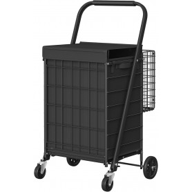 Hopfällbar Shoppingvagn med Avtagbar Korg – 88L