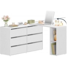 Flexibelt Sminkbord / Skrivbord med Byrå – Verktygsfri Montering, R...