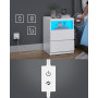 Sängbord med LED Belysning 25 Färger 2 Lådor & Öppet Fack Minimalis...