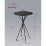 Rund Barbord Metallram 60 x 60 x 105 cm Svart