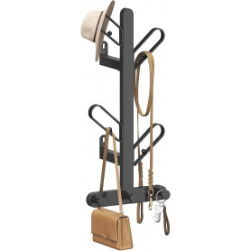 Klädhängare Väggmonterad 41×19×13 cm Svart Stål 7 Krokar Max 21kg