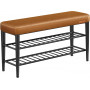 Skobänk EKHO med Stoppad Sits i Karamellbrun, 2 Skohyllor 30 x 100 ...