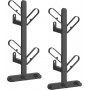 Väggmonterad Klädhängare 2-pack med 7 krokar Metall Svart