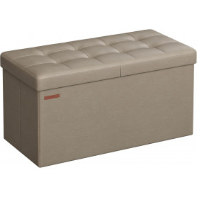 Sittbänk med förvaring Kamelbrun Läder 38 x 76 x 38 cm