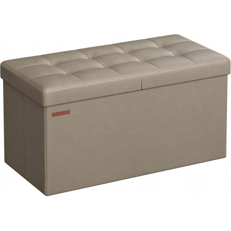 Sittbänk med förvaring Kamelbrun Läder 38 x 76 x 38 cm