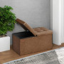 Sittbänk Förvaring 76×38×38 cm Vintage Brun PU-läder Hopfällbar 89L...