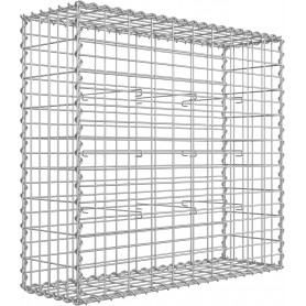 Gabion korg, trådkorg Galvaniserat Stål 100 x 90 x 30 cm Silver