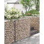 Gabion korg, trådkorg Galvaniserat Stål 100 x 90 x 30 cm Silver