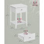 Sängbord 2-pack i bambu med låda & hylla 35 x 40 x 60 cm Vit