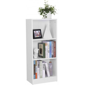 Enkel bokhylla 3 Fack Vit 40 x 93 x 24 cm