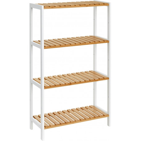 Bambu Badrumshylla 26 x 60 x 100 cm Vit-Naturlig