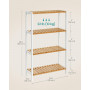Bambu Badrumshylla 26 x 60 x 100 cm Vit-Naturlig