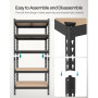 Förvaringsställ Heavy Duty 2-pack 5 hyllor 875 kg, 30 x 75 x 150 cm, svart