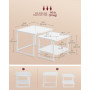 Soffbord 2 Set Glass Skiva Inbyggd LED-belysning - Vit
