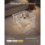 Soffbord 2 Set Glass Skiva Inbyggd LED-belysning - Vit
