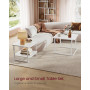 Soffbord 2 Set Glass Skiva Inbyggd LED-belysning - Vit