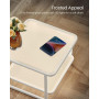 Soffbord 2 Set Glass Skiva Inbyggd LED-belysning - Vit