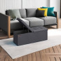 Sittbänk med Förvaring Grå Läder 38 x 110 x 38 cm
