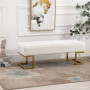 Sängbänk Konstläder Vit Guld 120 x 43 x 42 cm