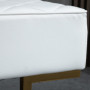 Sängbänk Konstläder Vit Guld 120 x 43 x 42 cm