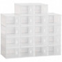 Skoskåp med 18 Fack x 25 x 35 x 19 cm DIY Plast Transparent