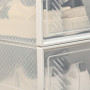 Skoskåp med 18 Fack x 25 x 35 x 19 cm DIY Plast Transparent