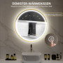 LED Badrumsspegel med Belysning, Anti-dimma & Display Ø60