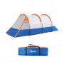Campingtält 3 Personer Tre Ingångar Vattentätt, Blå Vit Orange