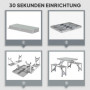Hopfällbart Campingbord Med 4 Sittplatser & Paraplyhål Aluminium Gr...