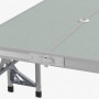 Hopfällbart Campingbord med 4 Sittplatser & Paraplyhål – Aluminium, 135 cm