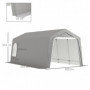 Trädgårdsbod - Pop-up Garage - Verktygstält 300 x 597 x 257 cm, ljusgrå