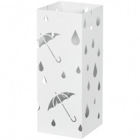 Paraplyställ Fyrkant Metall 15,5 x 15,5 x 40 cm Vit