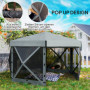 Paviljong Partytält Pop-Up För 10–12 Personer Med 5 Nätväggar Ljusg...