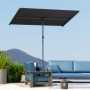 Parasoll Vridbart UPF 50+ skydd, 150 x 205 cm Mörkgrå med Aluminium...
